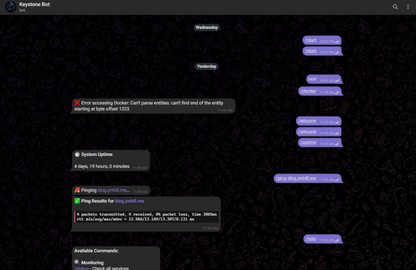 Building a Telegram Bot for Homelab Management